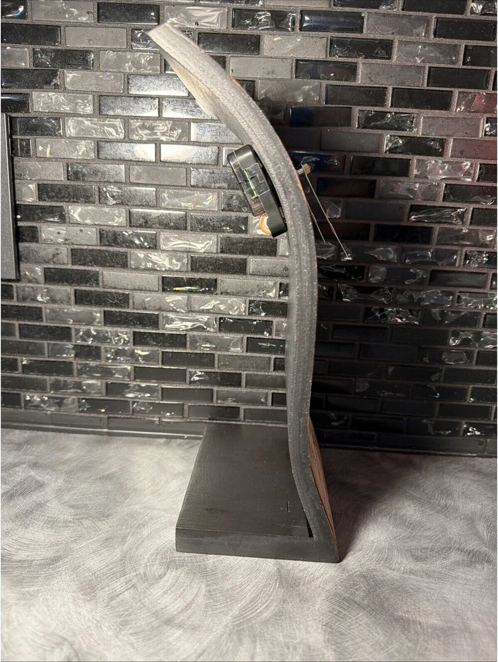 Declaration of Independence Curved Wood Quartz Desk Mantel Clock Americana Decor